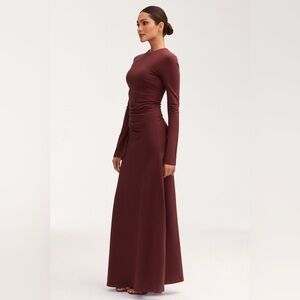 VEILED COLLECTION Natalie Rouched Jersey Maxi Dress